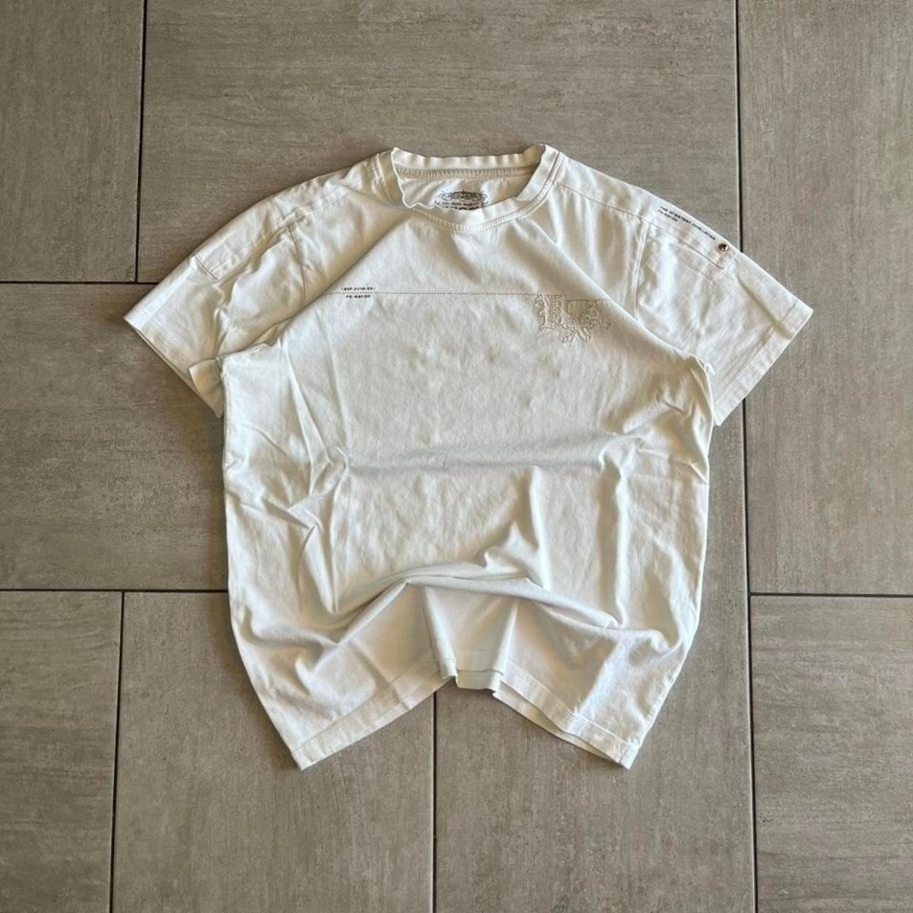 XIOS New York White Graphic Embroidered Short Sleeve T Shirt Mens Size S